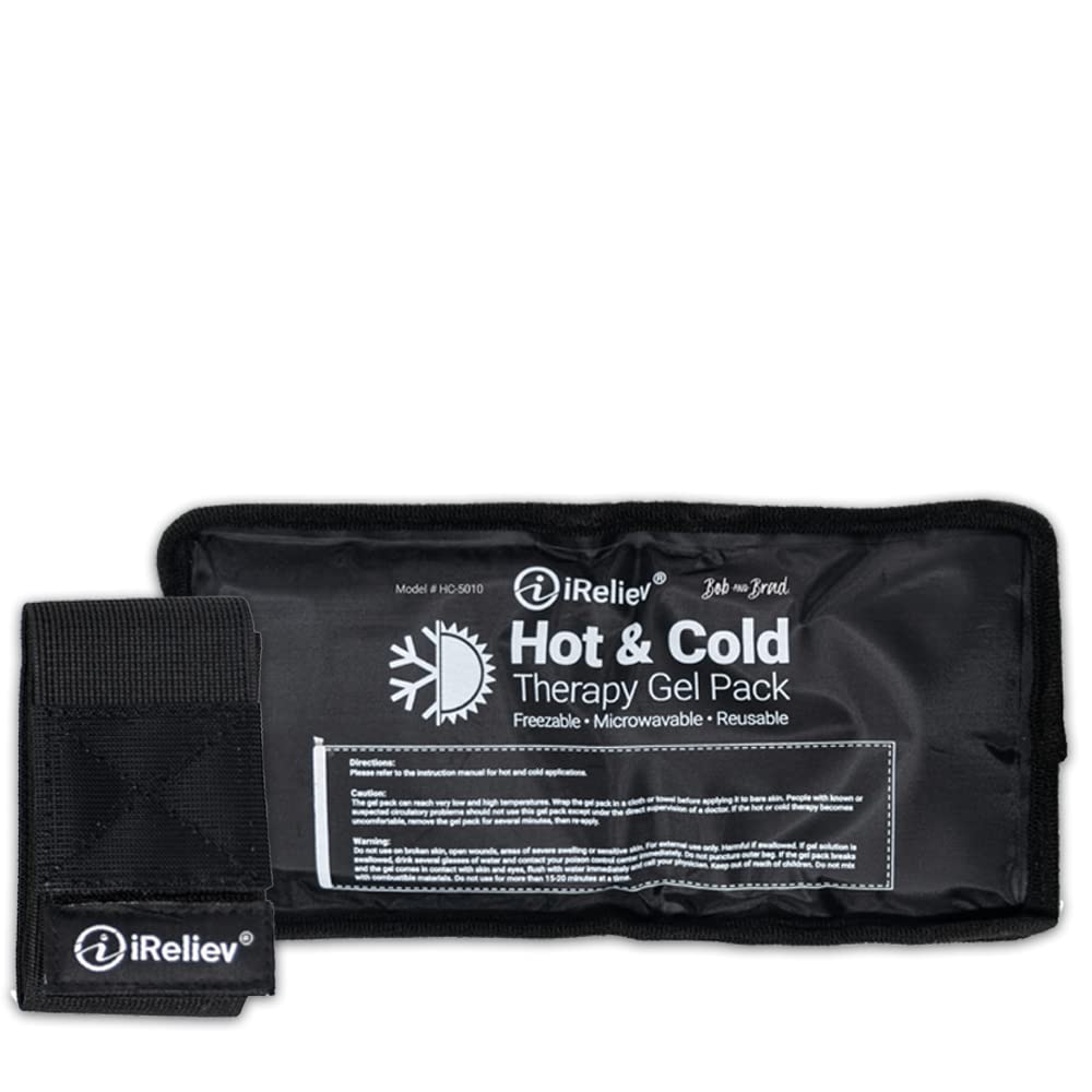 Ice Pack for Hot & Cold Therapy Gel Pack - Hot & Cold Relief, Reusable, Freezable & Microwaveable, Pain & Muscle Soreness, Arm, Leg, Knee, Shoulder, Back Pain Relief, Compression Pack & Strap