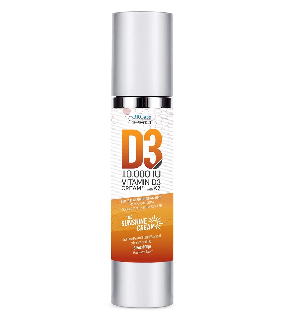 Tüm Doğal Vitamin D3 10000IU Vitamin D Krem maksimum Güçlü, D Deficiency Doğal - Vitamin K2 & Zeytin Broşürü - Üç Ay Supply - Güvenli ve Etkili (10.000IU - 3.6oz)