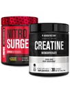 Jacked Factory NITROSURGE Shred Pre Workout Supplement (Blueberry Lemonade, 30 Hizmet) ve Kretine Monohidrat Toz (Unflavored, 30 Hizmet)