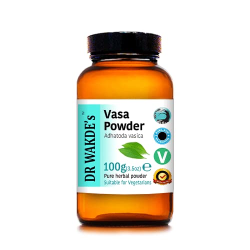 DR WAKDE's Vasa Powder (Adulasa | Adhatoda vasica) - 100g (3.5oz) | Pure, Raw & Dried Powder | Natural Aroma and Freshness | Fine Powder | Vegan | Premium Grade | Nothing Added, Nothing Removed