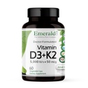 EMERALD LABS Vitamin D3+K2 - D & VitalDelta MK-7 Kemik Sağlığı ve Kalp Desteği * - Vejetaryen, Gluten-Free, Klinik Potency - 60