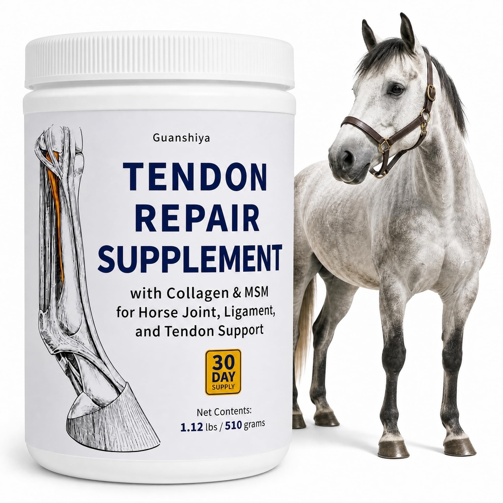 Tendon Repair Supplement Horse - Equine Tendon and Ligament Powder with Collagen, MSM, Supports Elasticity, Mobility and Recovery, 30 Day Supply