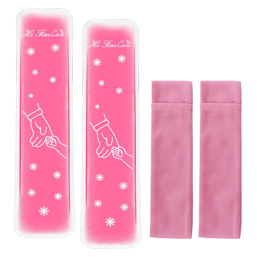 Postpartum Ice Pack, Hot and Cold Pads for After Delivery Essentials, Gel Cooling Pad, Fast Pain Relief Convenient for Perineal Recovery Helps Reduce Swelling (Pink, Hand Pattern)