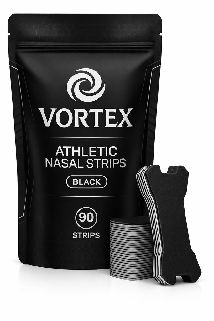 Extra Strength Nasal Strips for Breathing (90 Count) - Oil & Sweat Proof Adhesive - Nose Strips for Snoring, Sleeping and Working Out - Black, Wide, Universal Fit - 3 Months Supply
