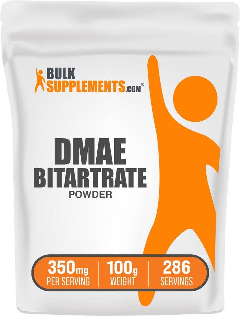 BulkSupplements.com DMAE Bitartrate Toz - Ditilaminool Bitartrate, DMAE Supplement - Unflavored & Gluten Free, 350 mg per Service, 100g (3.5 oz) (Pazar 1)