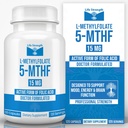 L-Methylfolate 15 MG 120 CAPSULESOptimized & Highly Bioactive Methyl Folate, 5-MTHF Supplement for Mood and Immune Support, Natural Diet Supplement for Energy, Non-GMO & Gluten-Free,