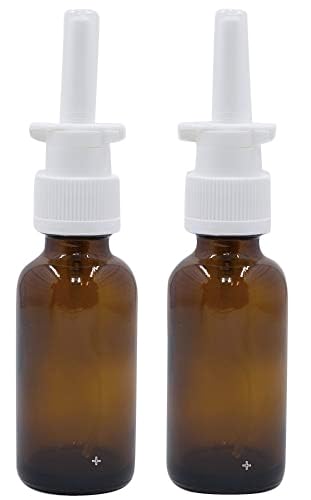 Snoot! Amber Nasal Glass Sprayer for Intranasal Insulin, Colloidal Silver and Saline Applications, 30ml (1oz) -dispenses .1 ml = 10 IU Empty 2-Pack