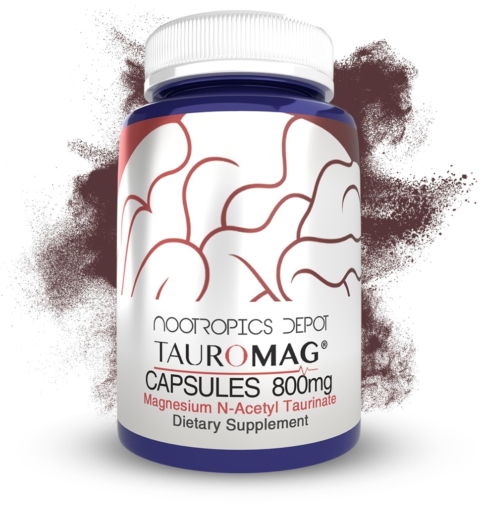 Nootropics Depot Tauromag Capsules | 800 mg Magnezyum N-Acetyl Taurinate | 30 Kont