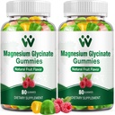 Magnesium Glycinate Gummies 400 - Magnesium Supplement for Sleep,Stress & Muscle Relief Calm Magnesium Chews for Adults and Kids with Vitamin D, B6 Fruit Flavor, Vegan, 2 Packs