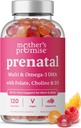 DHA ile Prenatal Vitamin Gummies | Vegan Prenatal Vitaminler Omega 3, Torchfolate, Choline & D3, Hamile Vitaminler Fetal Development | Gummy Multivitamin Supplement, 120 Kont