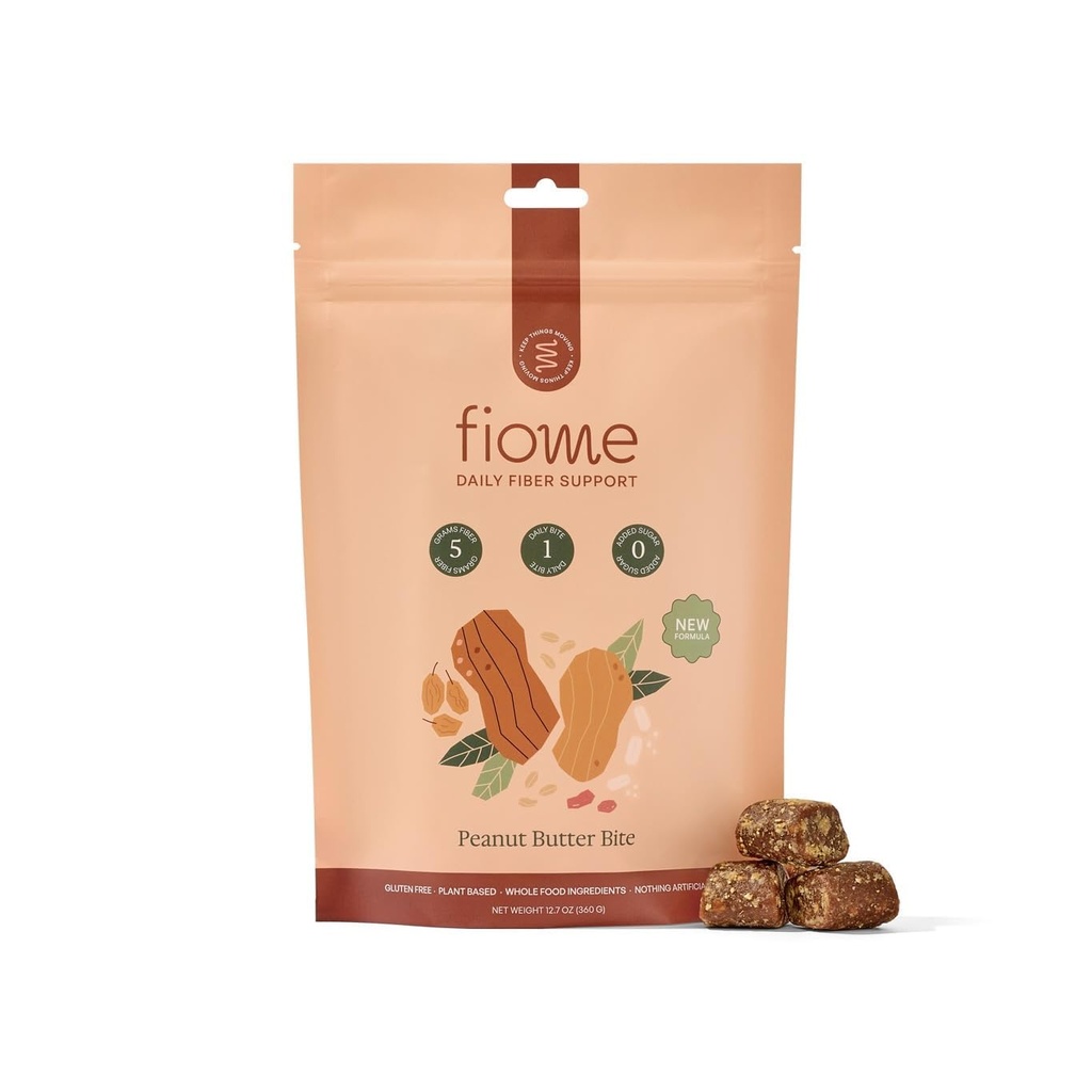 Fiber Supplement - 5g Daily Fiber Bite - Düzenlilik, Digestion ve Gut Health - Tüm Doğal Malzemeler, Peanut Butter Cacao Flavor, 30 Hizmet