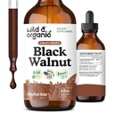 Wild & Organic Black Walnut Tincture - Detox Cleanse w/Black Walnut Hull Extract - Herbal Supplement for Gut Cleanse Detox and Digestive Well-Being - Vegan, Sugar & Alkol-Free - 4 fl ozzz