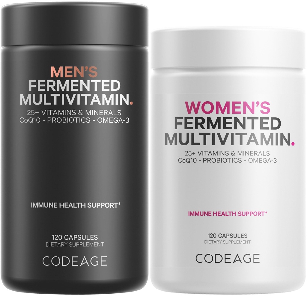 Günlük Multivitamin Paketi: Kadınlar ve Erkeklerin Çokvitaminleri, B-Vitamins, Probiyotikler, Gıda bazlı Ölmeler, 120 Capsules Per Şişe-Based