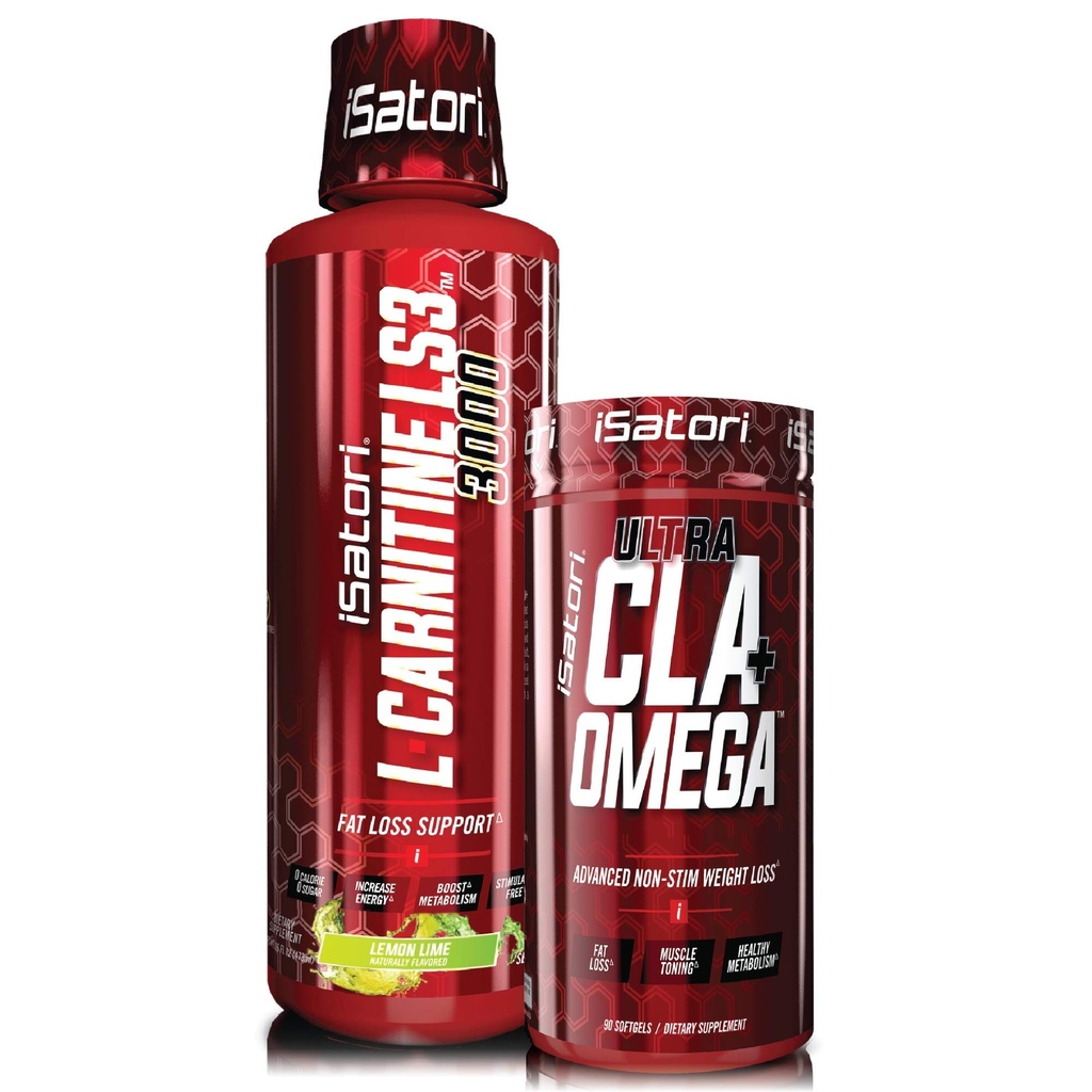 iSatori L-Carnitine LS3 Lemon Lime 3000mg (32 Servings) & iSatori Ultra CLA (90 Softgels)