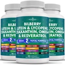 NEW AGE Eye Health Vitamins with Bilberry Lutein & Zeaxanthin Lycopene Resveratrol Grape Seed Astaxanthin - Eye Vitamin - 180 Sayı Kont