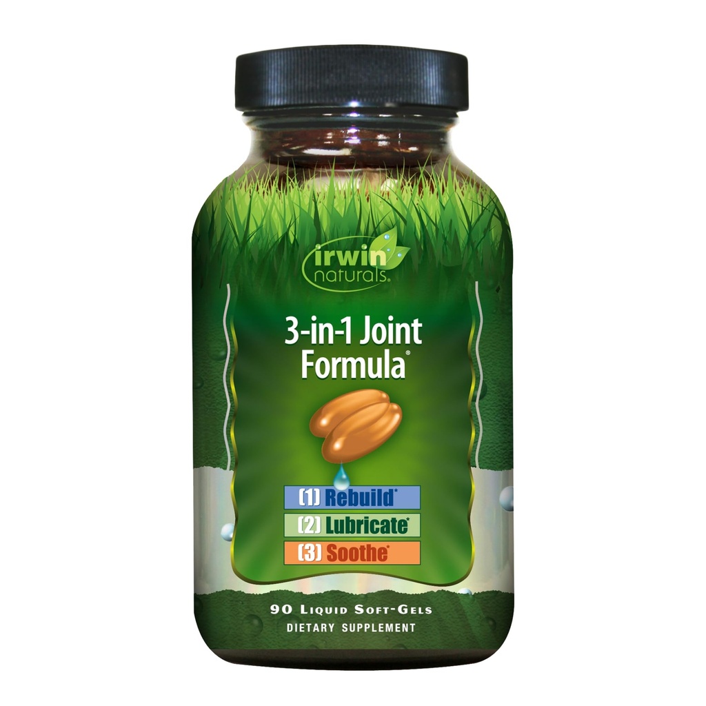 Irwin Naturals 3-in-1 Ortak Formula - Glucosamine, Chondroitin, Turmeric & Boswellia - 90 Liquid Softgels