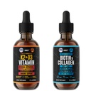 HERBIFY Sche - K2 ve D3 Drops & Biotin ve Collagen Drops - Bone Strength & Hair, Skin, Nails Support & Hair, Skin, Nails Support