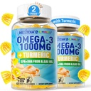 Vegan Omega-3 Gummies 1000 mg + Turmeric - Omega 3 Fish Oil Alternative for Yetişkinler - Algae DHA 600 mg & EPA 300 mg, Vitamins A, C, E, çinko & MSM, Sugar Free, 120 Cts