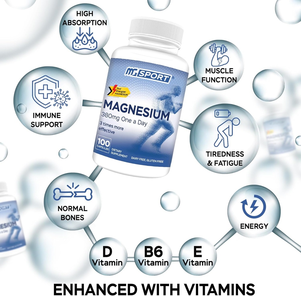 Leg Cramps için yüksek Aborpsiyon Magnezyum Supplement ve Magnezyum spreyi, Sore Muscles ve Kas Recovery