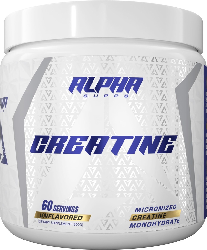 Alfa Supps - Alpha Kretin Monohidrat Toz Destekler Kas Büyüme | Mikronized | Unflavored | 300 Grams - 60 Hizmet