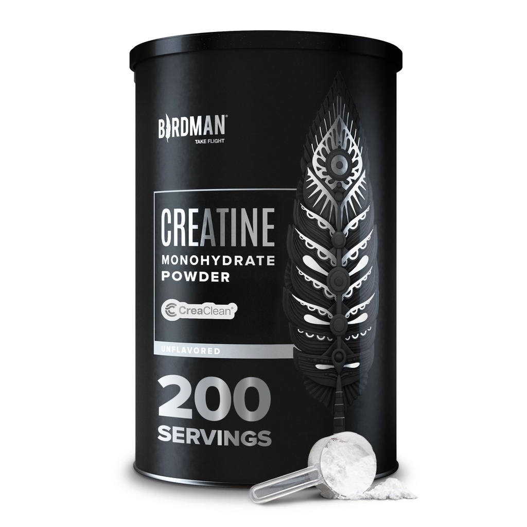 BIRDMAN Mikronized Kretine Monohidrat Toz, Kas Kurtarma, Caffeine Free, Kretine Pre Workout, Vegan, Post Workout, Gluten Free, Sugar Free | 200 Hizmetler (5 Grams) | 2.2lb.