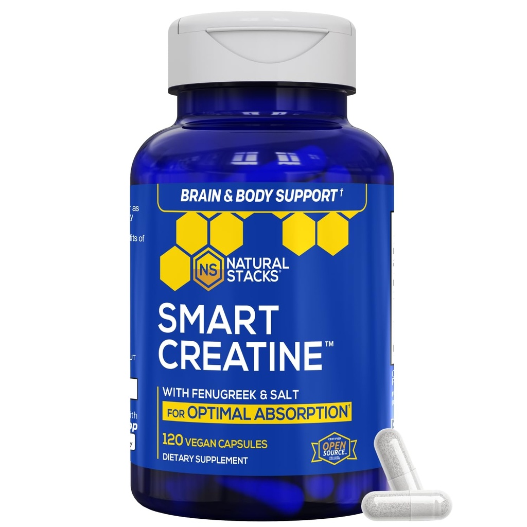 Kretine Monohidrat - 2500 mg Kretine Pills - 450 mg Fenugreek Ekstraksiyon & 250 mg Himalaya Pink Salt - Destekler Beyin Sağlığı, Endurance & Muscle Building - Advanced Abxia Formula - 120 Capsules
