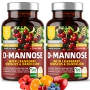 Kadınlar ve Erkekler için Bir Beslenme Premium D Mannose Supplement (Max Strength, 1350MG) Doğal D-Mannose ile Cranberry, Hibiscus ve Dandelion ile Urinary Tract Health, 240 Count