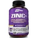 NutriFlair çinko 50 mg - C vitamini, Elderberry, Echinacea Purpurea Ekstraksiyon, çinko Oksit - Photoolinate, Citrate, Hoffman - Tamam Immune Support Formula Pills with 4 Immune Defense