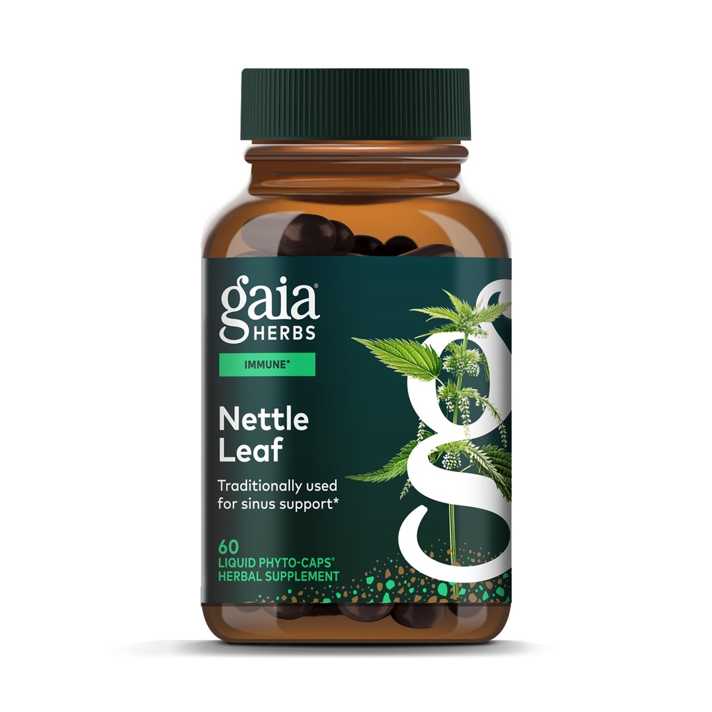 Gaia Herbs Nettle Leaf - Respiratory & Immune Health Support* – Supplement with Sting Nettle Leaf - Vegan, Gluten-Free, Soy-Free - 60 Liquid Phyto-Caps (30 hizmet)