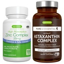 Astaxanthin Kompleksi + çinko Kompleksi Vegan Sche, Skin, Hair & Nails için Antioksi Destek, Igennus
