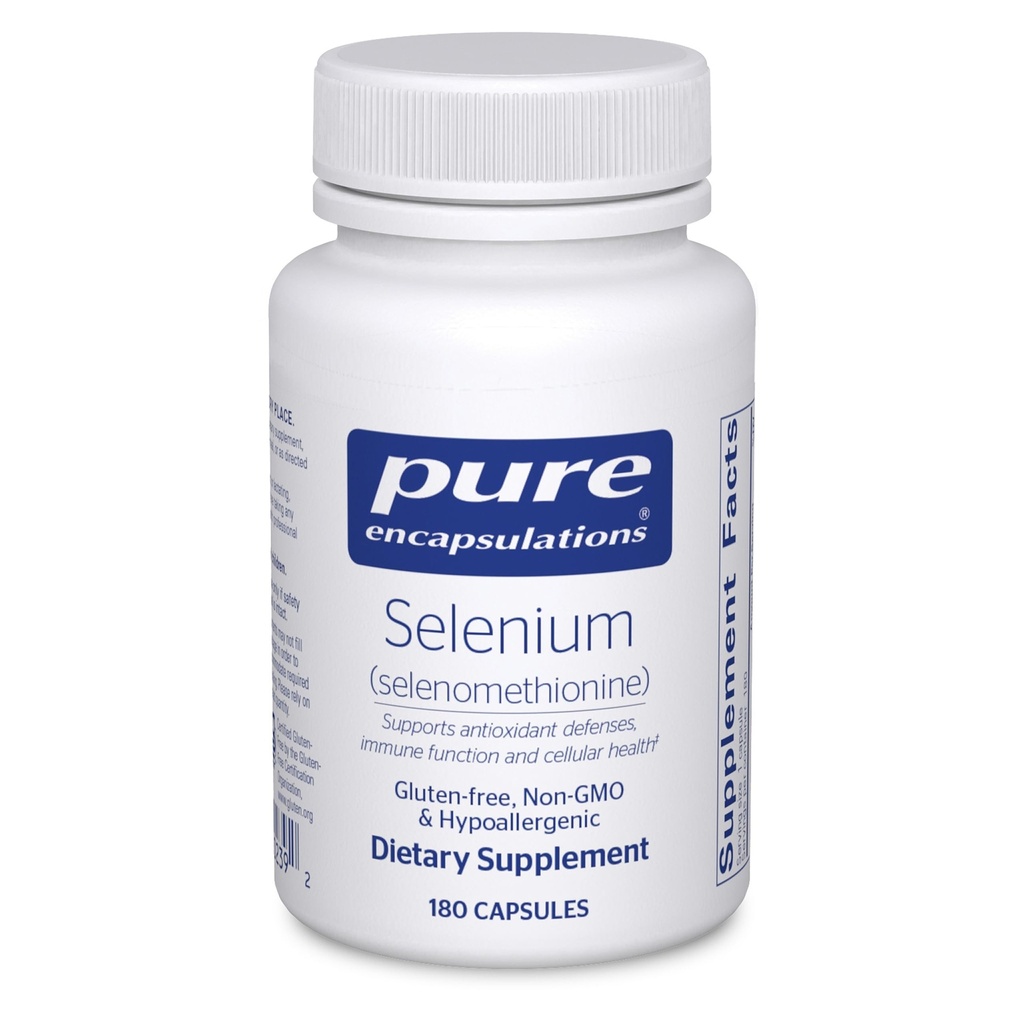 Pure Encapsulations Selenium - 200 mcg - for Health Cellular Function, Immune System & Antioxy Defenses - Mineral Supplement - Vegan & Gluten Free - 180 Capsules
