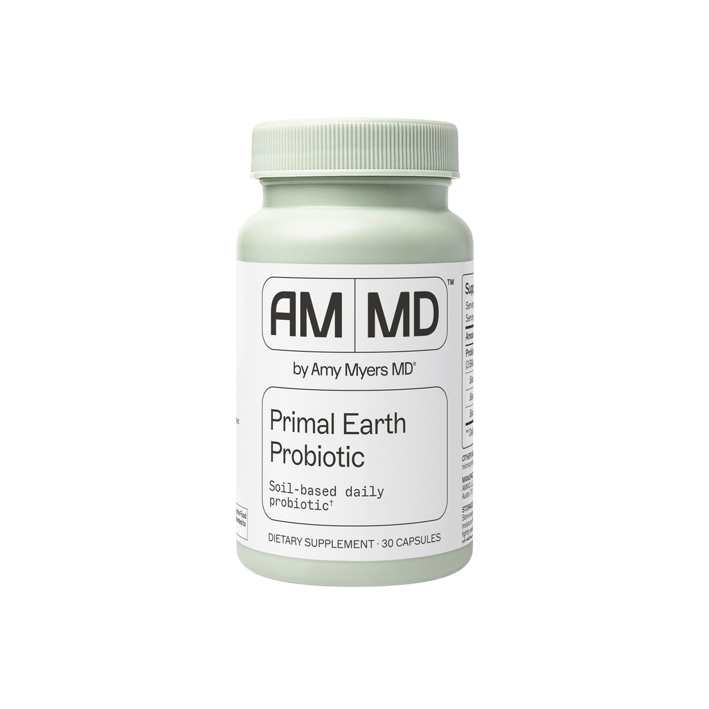 Amy Myers MD Primal Earth Probiyotik - Digestive & Immune Support Supplement - Soil-Based Probiyotik - Gluten-Free & Non-Dairy - Paleo-Friendly Adult Health Supplement - 30 Capsules