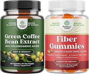 Pure Green Coffee Bean, Antioksi Heart Health mental Focus ve Tasty Fiber Gummies ile Prebiyotik ► Chicory Root for Immunity Digestive Support