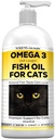 Cats Skin & Coat için Doğal Balık Yağı - Dandruff & Hairballs için 100 Saf Omega 3 Balık Yağı - Ortak Inflammasyon için Kedi Vitaminleri ve Tamamlar Balık Yağı