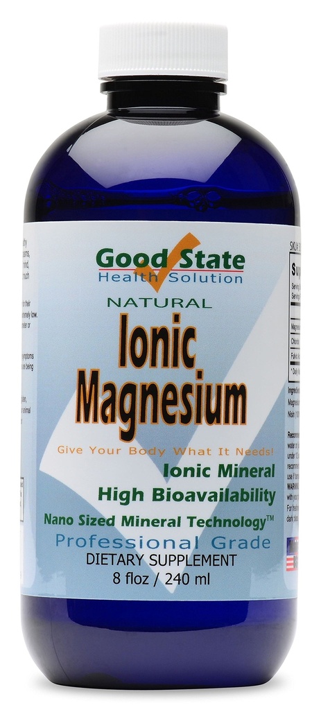 İyi Devlet Ionic Magnezyum 8 oz - Doğal - Nano Boyutlu Mineral Teknolojisi - Profesyonel Sınıf - Sağlıklı Kimyasal & Enzymes Reaksiyonları - 96 Hizmetler (8.1 fl oz)