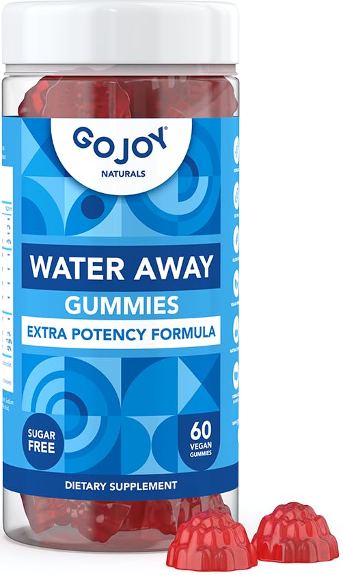 GOJOY Water Away Gummies – Su Retention & Hydration Balance için Doğal Diuretik Destek – Dandelion ile Herbal Formula – 60 Vegan Gummies