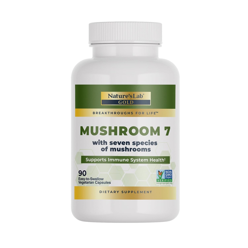 Doğa Lab Mushroom 7 Organik Mix - Immune Sistemi, Hücre Fonksiyonlu ve Endurance - 90 Capsules (45 Hizmet)