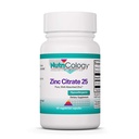 Nutricology çinko Citrate Supplement - 25mg çinko for Men & Women, Immune Support, Pure, Well-Absorbed, Well-Tolerated, Trace Mineral, Vegetarian Capsules - 60 Count