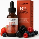 Ekstra Kuvvetli Sıvı B12 Vitamini B12, B6, B3- Vegan ve GMO- Instant Energy, Focus & Metabolism Support with Green Tea, Carnitine & Ginkgo Biloba- Alternative to B Complex Capsule Capsule