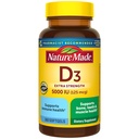 Nature Made D3 5000 IU (125 mcg) Softgels, Ekstra Güçlü Vitamin D Supplement for Bone and Immune Health Support, 360 Kont, 360 Day Supply