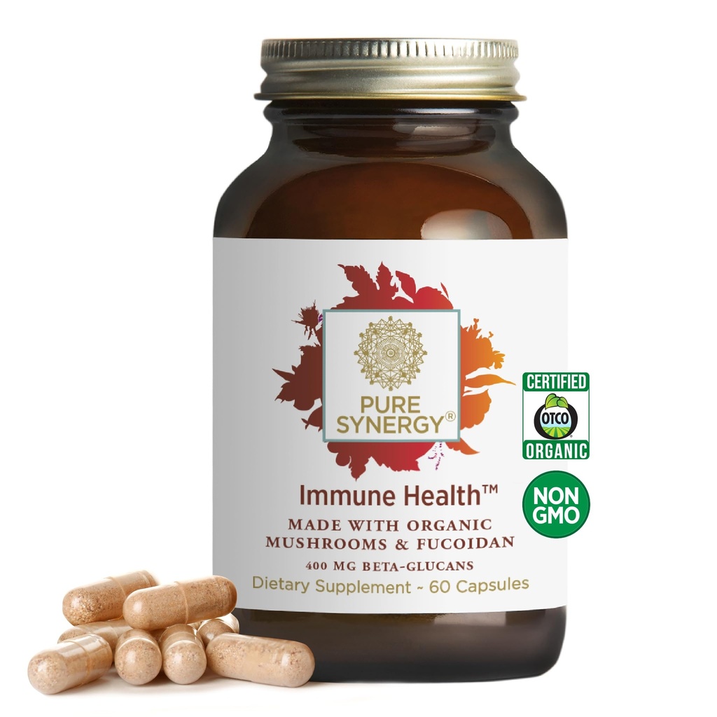 PURE SYNERGY Immune Health | Immune Support Mushroom Supplement | Astragalus and Beta-Glucan Extracts with Organic Fonksiyonel Mushroom Extracts | for Year-Round Support (60 Capsules)