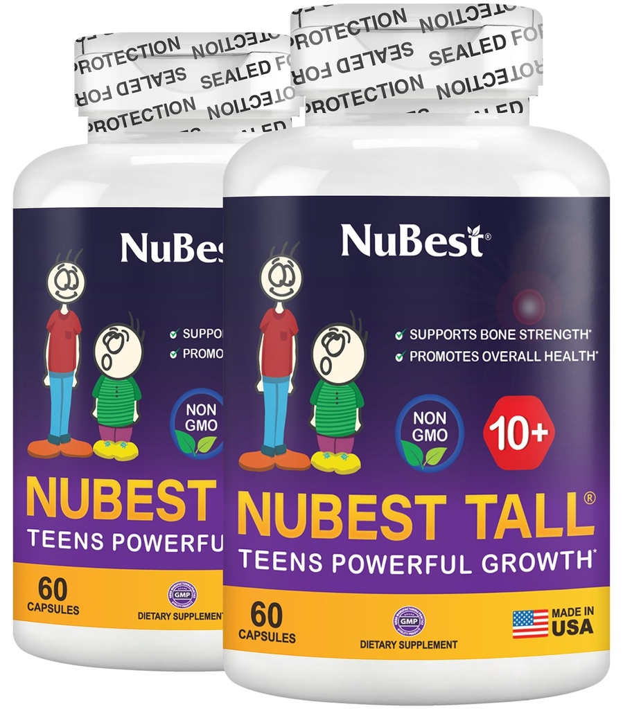 NuEn İyi Uzun 10+ - Gelişmiş Bone Strength Formula - Destekler Immunity, Health Development & Optimal Wellness - Çocuklar için (10+) & Milk Daily'i İçen Gençler - Pack 2 | 2 Ay Supply