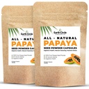 Papaya Tohum Toz Kapsülleri - Vitaminlerle Güçlü Papain Supplement A, C, & E & Enzymes for Digestion & Gut Health – 360 mg/Serving – 60 Vegan Capsules per Pack (Pack of 2, 60-120 Day Supply)