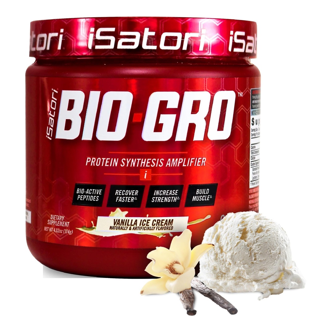 iSatori BIO-GRO Protein Synthesis Amplifier, Kas Kurtarma ve Büyüme için, Geliştirilmiş Stimulant Free Pre-Workout & Colostrum Supplement with Bio-Active Peptides- Vanilla Ice Cream (60 Hizmet)