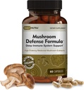 DailyNutra Mushroom Defense Formula - Immune Support Supplement | Organik Mushrooms, Hot Water Extracted - Reishi, Chaga, Maitake, Shiitake & Türkiye Tail (60 Capsules)