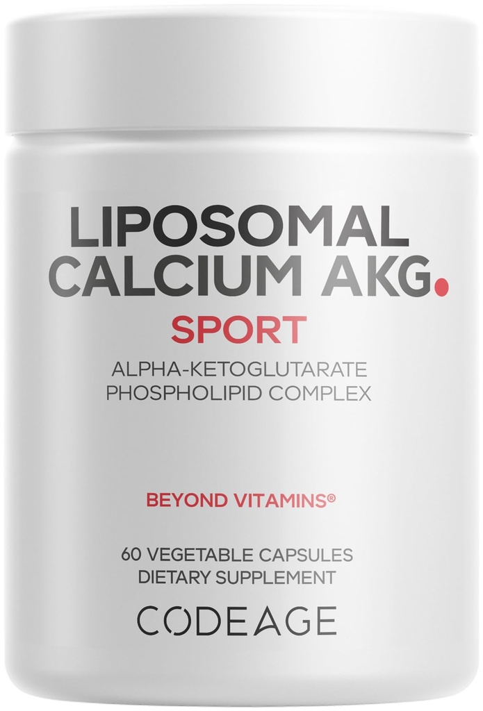 Kodage Liposomaluba AKG Supplement - Kalsiyum Alfa-Ketoglutarate - 2-Month Supply - Liposomal Delivery - 1 Capsule Per Service - Non-GMO, Gluten-Free - 60 Capsules