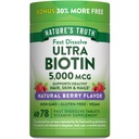 Nature's Truth Biotin 5000mcg | 78 Hızlı Dissolve Tabletler | Natural Berry Flavor | Vegan, Non-GMO, Gluten Free