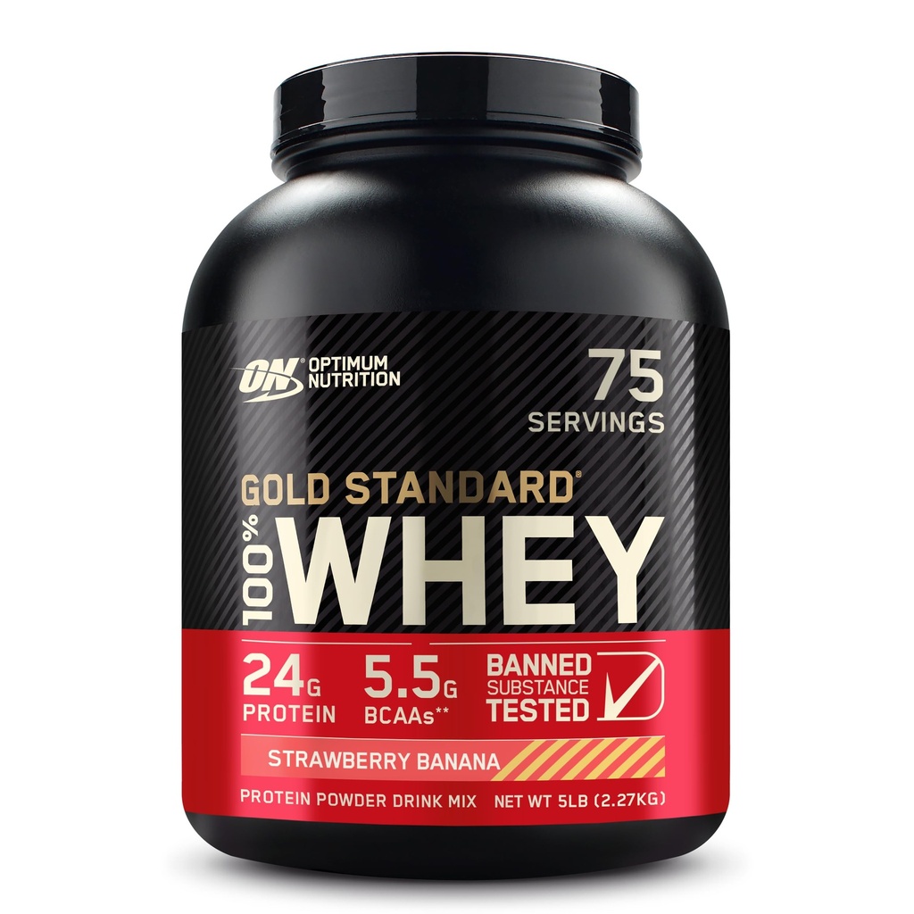 Optimum Beslenme Altın Standardı 100% Whey Protein Toz, Strawberry Banana, 5 Pound (Pazar Mayıs Vary)