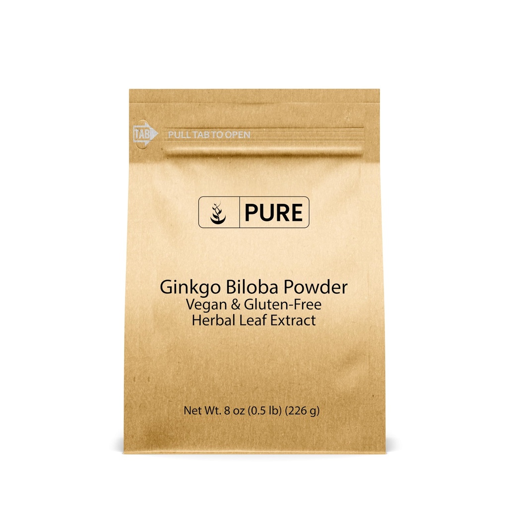 Pure Original Materialss Ginkgo Biloba Toz (8 oz) Her zaman Pure, No Fillers veya Katkılar, Lab TY
