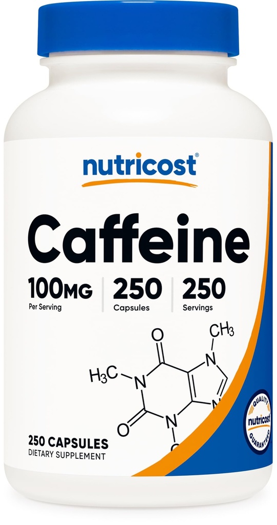 Nutricost Caffeine Pills 100 mg In Service, 250 Capsules
